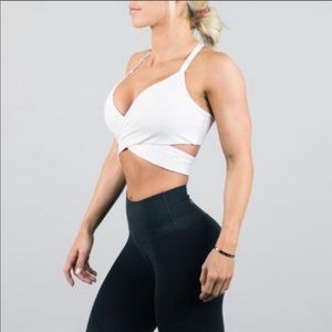 Alphalete White Wrap Bra